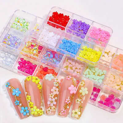 Discolor Butterfly Nail Art Decoration Acrylic 3D Flower Resin Nail Charms Decor • $5.99