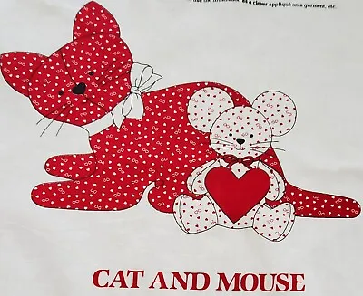 $12.50 • Buy Vintage Cranston Fabric Panel, Cat And Mouse, Soft Sculpture, Cut & Sew