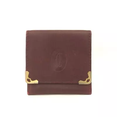 Must De Cartier Leather Coin Purse Wallet/9Y1382 • $1