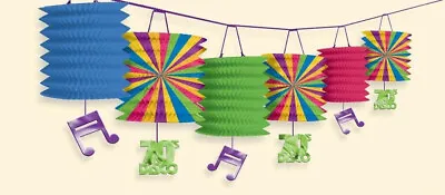 Disco Party 70s Music Notes Paper Lantern Garland Hanging Decoration 12ft • £6.99