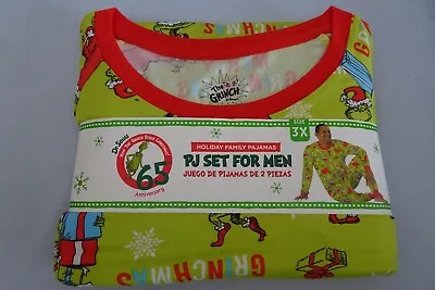 Mens Grinch Merry Grinchmas Holiday Family Photo Pajamas PJ Set Christmas 3X NWT • $11.89