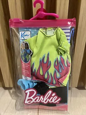 BNWT Barbie Fashion Pack Ken Doll Clothes Blue Sandals Flame TShirt Trousers • £7.50