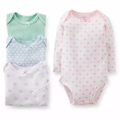 Carter's Infant Girl's 4-pack Long Sleeve Bodysuits Multi Color & Printnewborn • $15.99