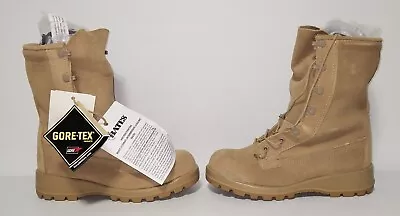 BATES Gore-Tex Tan Suede Military Combat Boots Cold Weather Liner Size 5.5 R NEW • $34.95