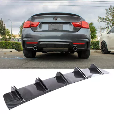 Carbon Fiber Style Rear Bumper Lip Shark Fins For E36 E46 E90 E92 E93 330i 335i • $45.02