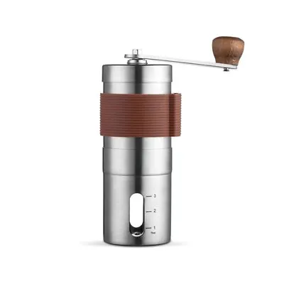 Manual Coffee Grinder Burr Hand Bean Spice Stainless Steel Adjustable Coarseness • £11.84