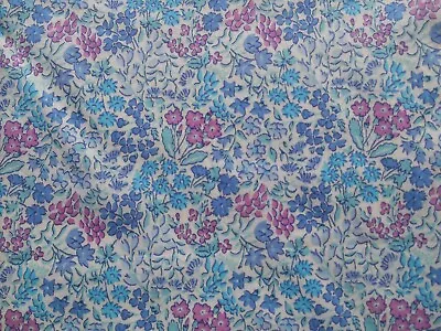 LIBERTY FABRIC - VINTAGE TANA LAWN - 2.2mt X 89wide - Small Floral Blue White • $54.69