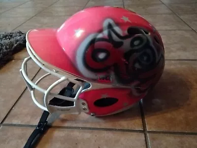 Worth Softball Batting Helmet(Ladies)sz 6⅛  7½(Pink)w/Facemask/Airbrushed (USED) • $14.99