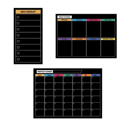 Erase Calendar Flexible Magnetic Chalkboard For Refrigerator Office Notice Pens • £7.70