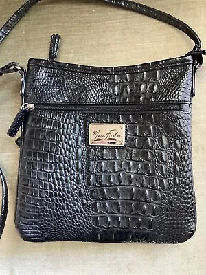 Marc Fisher Crocodile Crossbody Bag Black 10x10 • $22.50