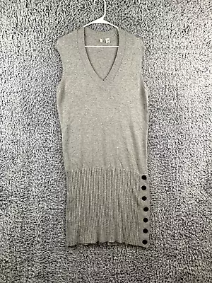 Anthropologie Moth Dress Womens Medium Gray Sleeveless Sweater Dress Wool Blend  • $22.28