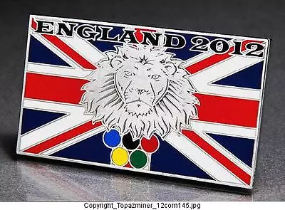 Olympic Pin 2012 London England Uk  Union Jack Flag Silver Heraldic Lion Face • $2.99