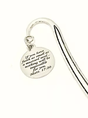 Bible Bookmark Mustard Seed Bible Verse Gift Matthew 17 20 Scripture Bookmark • $12.95