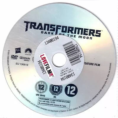 Transformers 3 The Dark Of The Moon DVD • £1.45