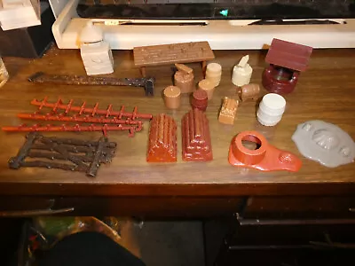 Vintage Original Marx Robin Hood  Lot  Accessories Table Logs Barrels • $39.99