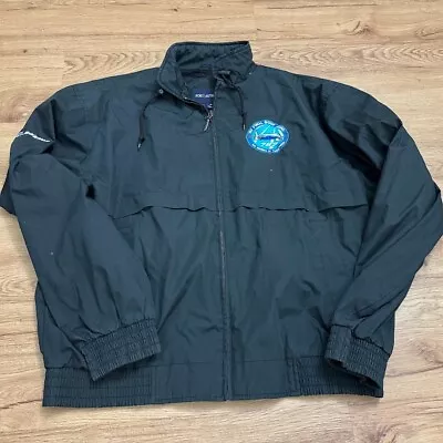 Boeing 787 Mens Nylon Black Zip Windbreaker Hoodie Jacket Size M • $24.99