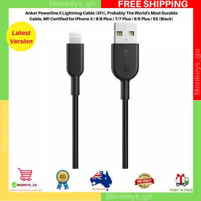 $25.65 • Buy Anker Powerline Ii Lightning Cable (3Ft), Probably The World's Most Durable Cabl