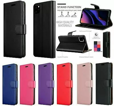 Leather Wallet Book Magnetic Flip Case Cover For IPhone 15 Pro Max 14 Plus 13 12 • £6.99