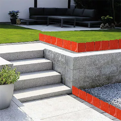 Home Garden Landscape Wall Edging Brick Effect Garden Edge Fence 10 Pack Red • £9.99