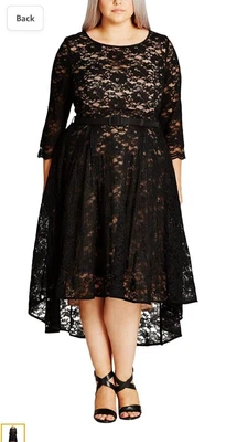 $20 • Buy City Chic Lace Lover Nude Black Dress 