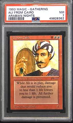 PSA 7 NM Ali From Cairo Arabian Nights Black Border Magic MTG Card RL • $350