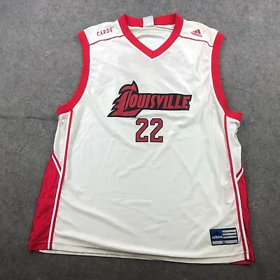 Vintage Louisville Cardinals Basketball Jersey Mens XL White Red #22 Adidas * • $20.29