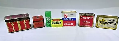 Vintage Art Deco Tins Various Household Decoration Tins FARMHOUSE RUSTIC MM • $33.59