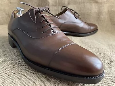 MEERMIN Men's Brown Leather Cap Toe Oxford Shoes Size UK 9 || US 10 • $165