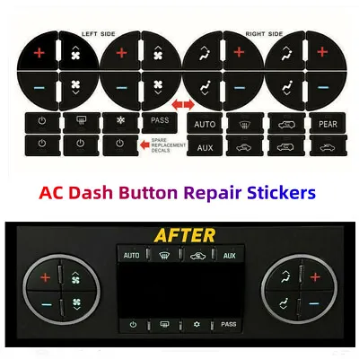 AC Dash Button Repair Kit Dual Climate Control Decal Stickers For GM SUV Trucks • $5.99