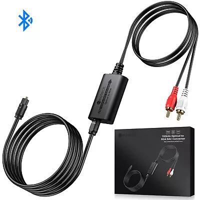 Neoteck Digital To Analog Converter With Bluetooth5.1 Optical SPDIF To RCA Cable • $16.85