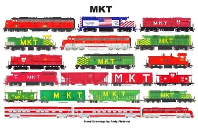 Missouri-Kansas-Texas 11 X17  Railroad Laminated Placemat Andy Fletcher • $24.20