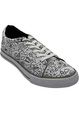 Ed Hardy Men's Lace-Up Star Sneakers White • $35.99