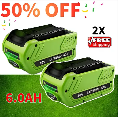 $87 • Buy 1-2PACK 40 V 6.0Ah 29472 For Greenworks 40V Lithium G-MAX Battery 29462 24312 FB