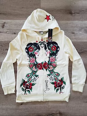 Ed Hardy By Christian Audigier Men Vintage Hoodie Senorita Zip Up XL • $69.99