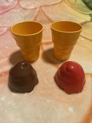 Fisher Price 1988 Fun With Food McDonalds Soda Fountain Ice Cream Cone Set Of 2 • $25