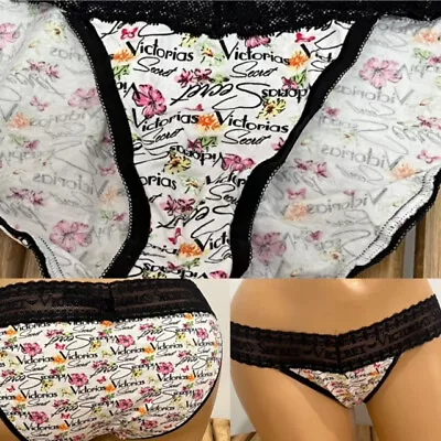 VINTAGE VICTORIAS SECRET LOW RISE BIKINI Y2K PANTY COTTON STRETCH Sz L • $0.01