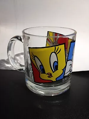 Looney Tunes Tweety Sylvester Bugs Bunny Warner Bros 1994 GLASS  FREE SHIPPING  • $12.47