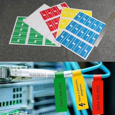 150 Cable Wire Labels Identification Markers Self-adhesive Tags Stickers 5 Color • £4.39