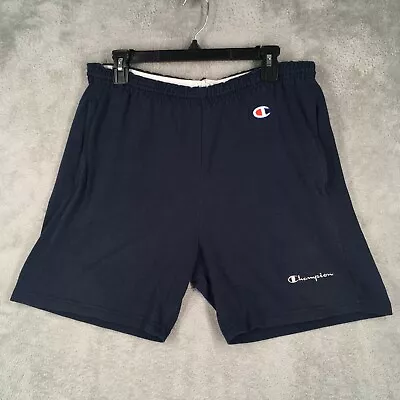 Vintage Champion Shorts Mens Large Navy Blue Athletic Cotton 6  Inseam • $15.99