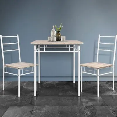 $150.95 • Buy Dining Table And Chairs Set Steel Frame Industrial Design Home Furniture White