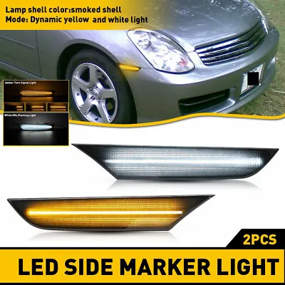 Sequential Switchback Smoke LED Side Marker Light DRL For 2003-2006 Infiniti G35 • $30.99