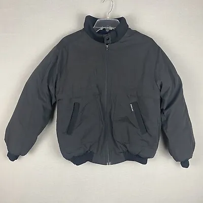 Members Only Black Solid Plain Full Zip Long Sleeve Cotton Jacket Adult Size 20 • $19.99