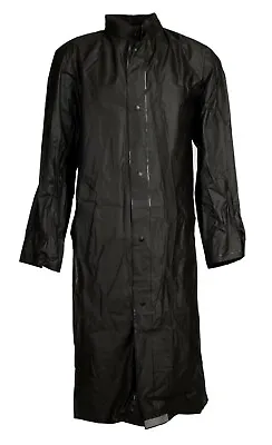 PVC Fetish Raincoat Rainmac Rubberized Storm Trenchcoat Waterproof Black NEW VTG • $32.02