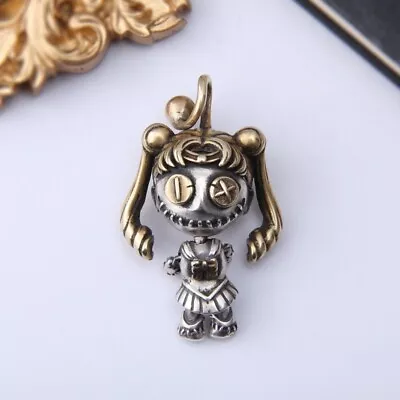 925 Sterling Silver Sailor Moon Voodoo Doll Cute Girl Figurine Necklace Pendant • $46.66