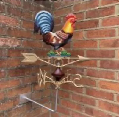 Cast Iron Rooster Cockerel Weather Vane / Weathervane With Wall Mount • £55