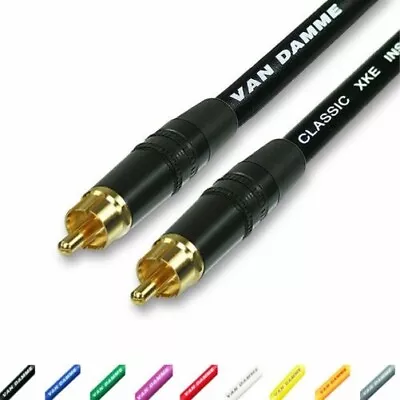 Gold RCA To RCA Audio Cable. Phono Phono Lead. Van Damme Sub Woofer Long 3m 10m • $42.93