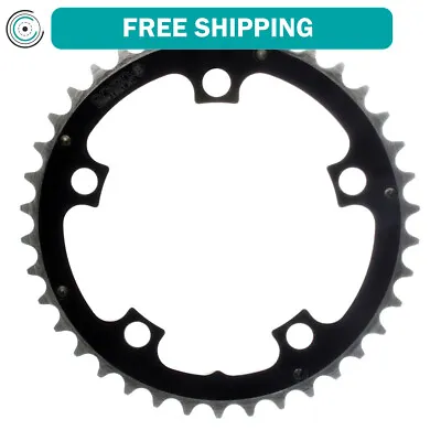 $39.41 • Buy Origin8 Chainring 38T 110 BCD 5-Bolt 8/9/10-Spd Alloy Blk/Silver Ramped/Pinned