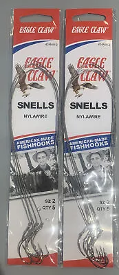 2 Packs Eagle Claw Nylawire Snells 424NW 2 Kahle • $12.99