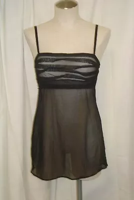 La Perla Studio BLACK MESH Sheer Gown Slip Chemise Pin-Up SIZE 2 • $29.99