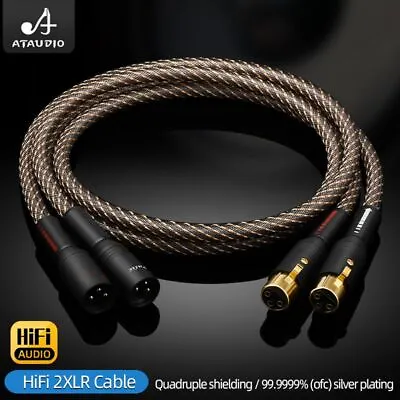 HiFi UK QED XLR Audio Cable High Purity OFC SilverPl Quad Shielding  Noise-free • $157.53